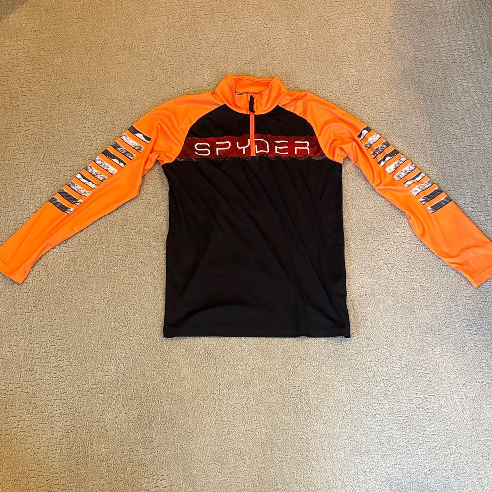 Spyder Black and Orange Long Sleeve Shirt